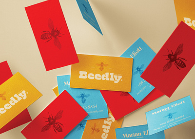 Beedly bee branding process coloful logo colors design freelance honey illustration package design packaging portfolio stationery typography visual identity