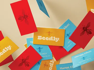 Beedly bee branding process coloful logo colors design freelance honey illustration package design packaging portfolio stationery typography visual identity