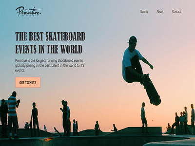 Skateboard Hero design events hero section skateboard skateboarding typogaphy ui ui design web web design