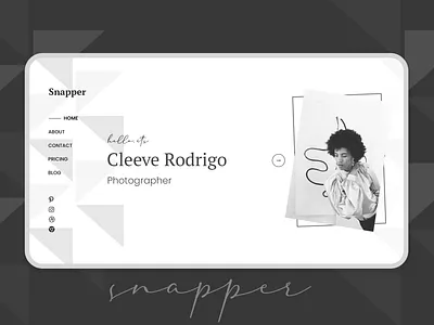 Snapper; Trendy Photographer Portfolio UI branding dailyui designs dribbble elegant portfolio portfolio design portfolio site portfolio website simplistic trendy design typography ui ui design uidesign ux uxdesign vector website design webui