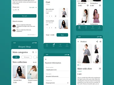 Clothing store app app clothes clothing design figma ios turquoise typography ui ui design ux ui