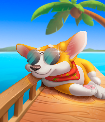 Weekend art beasts cartoon character character design corgi creature digital 2d digital art dog illustration portrait