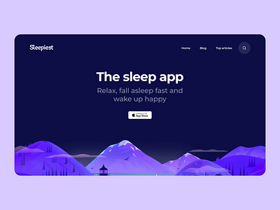 Sleepiest Website animation css cuberto development graphics icons illustration interaction interface landing page scroll sleep smooth ui ux web