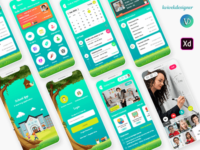 Online School Education Mobile App UI Kit digital