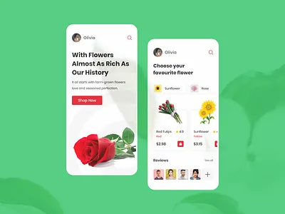 Flower App app design flower flower app ios