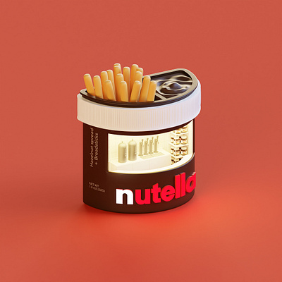 Nutella Booth 3d blender blender3d illustration isometric letters logo lowpoly render