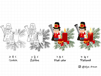 Illustration process art characterdesign christmas christmas card creative design design art digital artwork digital painting digital2d drawing illustration inspiration instagram post procreate art sketch tutorial