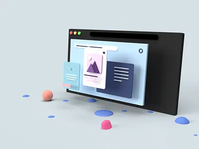 3D webpage concept art 3d art 3d concept concept art illustrations isometric ui webpage design