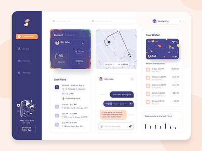 Driving Management Dashboard card clean concept creative dailyui dashboard driver minimal route sketch ui ux web web design website design