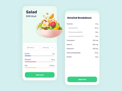 Nutrition Tracker app app ui clean design health app ios iphone nutrition tracker