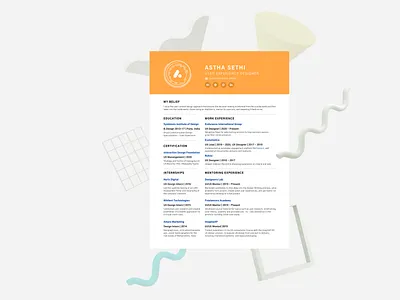 Curriculum Vitae - UX Design canva cv cv resume interactiondesign layoutdesign productdesign resume ui ux visualdesign