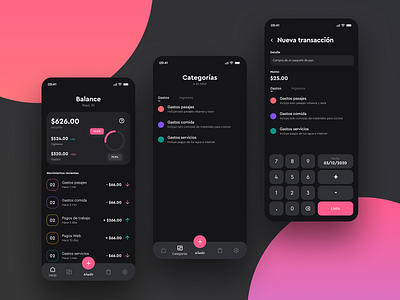 Balance app (Vault free) app balance balances dashboad design lists mobile mobile app design mobile ui money money bag money management redesign spend transaction ui uiux uiuxdesign ux