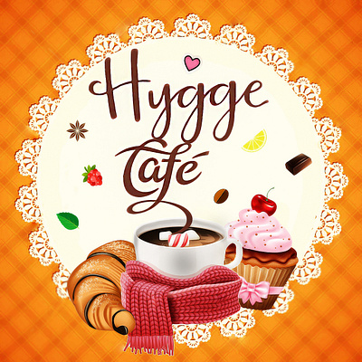 Hygge Cafe Logo design icon logo typography vector