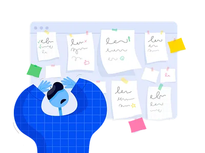 Post-processing of the interview illustration interview research user research vectror