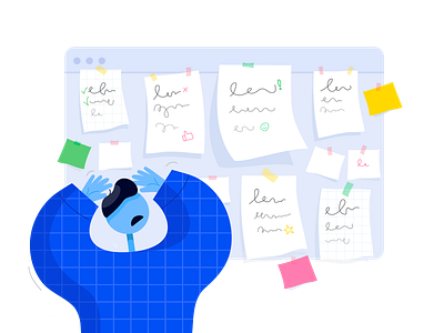 Post-processing of the interview illustration interview research user research vectror