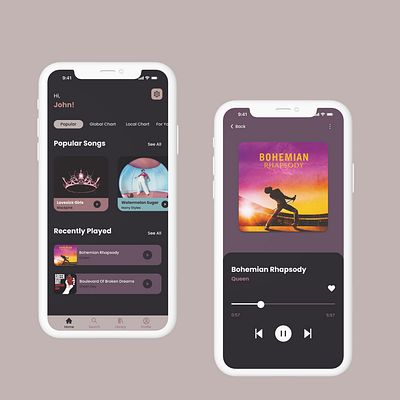 Music Stream App app design music ui ux