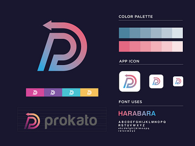 Prokato logo design brand brand design brand identity branding business clean design flat font icon logo design logodesign logotype minimal mondern professional logo typography