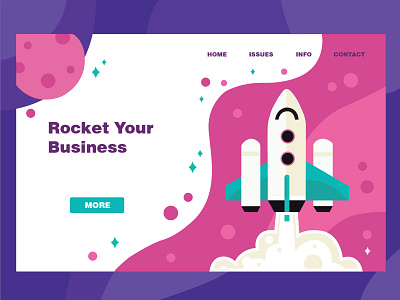 Rocket your business_web page 2020 adobe illustrator adobe photoshop art branding design digital art sketch space vector web design web illustration website