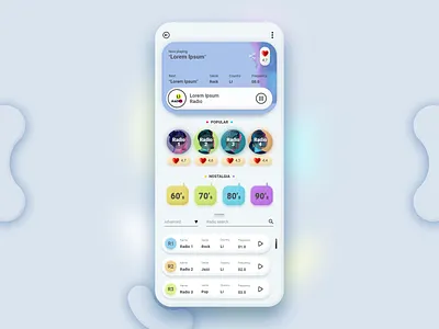 Radio App app design minimal mobile mobile app design mobile ui music music app music app ui radio radio app typography ui ui design ux