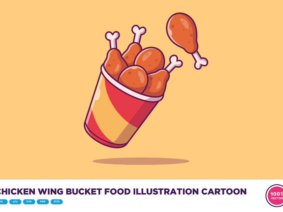 Chicken Wing Bucket Food Cartoon by catalyst on Dribbble Chicken Wing Bucket Food Cartoon by catalyst on Dribbble