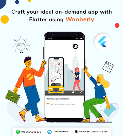 Wooberly - Taxi Booking App Solution app branding design icon illustration logo vector web