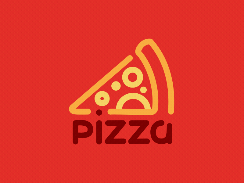 Pizza logo animation design flat logo vector