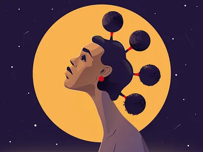 From the sky character fireartstudio girl illustraion illustration portrait portrait art portraits sky vector vector illustration woman