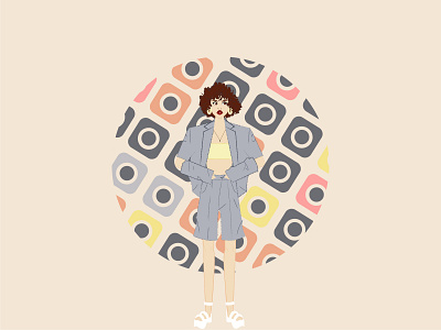 curly hair character characterdesign color curly curly hair earings flat flat design flat illustration girl shoes style vector vectorart