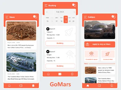 Design ui/ux GoMars app booking gomars mars reserve tiket uiux