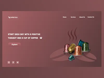 Nespresso adobexd branding capsule coffee design espresso nespresso shot ui uidesign uiux website xd xddailychallenge