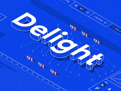 Delight delight illustration isometric isometric illustration letters type type art