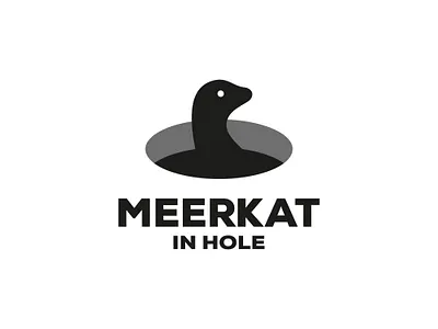 MEERKAT fun hole icon logo meerkat simple smart typography unique vector