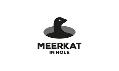 MEERKAT fun hole icon logo meerkat simple smart typography unique vector