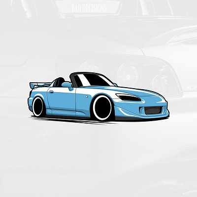 Honda S2000 art automobile car design drawing graphicdesign honda illustration logo s2000 vector