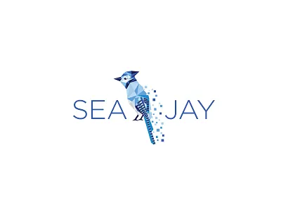 Bluejay logo bird bird logo bluejay brand design brandidentitydesign illustration logo logo design lowpoly particles pixels