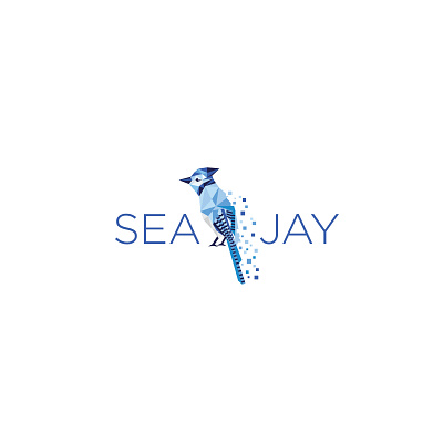 Bluejay logo bird bird logo bluejay brand design brandidentitydesign illustration logo logo design lowpoly particles pixels