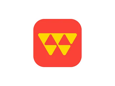 Letter W + Arrows Logo Design (SOLD) app brand identity branding direction down icon lettermark logotype mark negative space pattern red yellow symbol tech triangle up