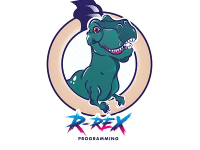 R-Rex badge badges dino dinosaur illustration t rex