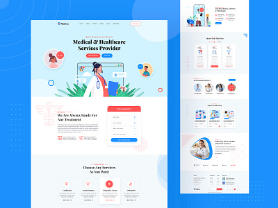 Medical Website Landing Page Design agency landing page clean ui header exploration illustration landing page landing page design landing page ui landing pages medical medical app medical landing page medical website design ui design uxdesign web design concept web template website design website template websites