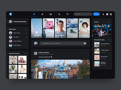 Facebook redesign concept 2020 clean dark dark mode dark theme dark ui ecommerce facebook redesign redesign concept redesign. redesigned social media social media design socialmedia ui ux