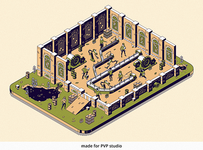 Factory 2 2d art creative design drawing fineart illust illustration isometric painting vector