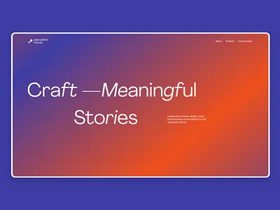 Speculative Futures animation color design gradient illustrator logo typography ui ux web