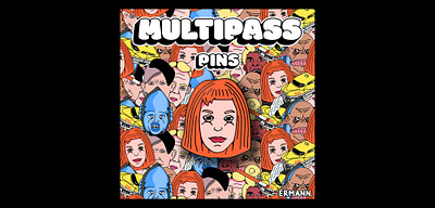 MULTIPASS : Enamel Pin 2 adobe design enamel pin enamel pins ermann ermanngraphic fifth element graphicdesigner illustrator