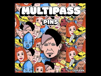 MULTIPASS : Enamel Pin 8 adobe design ermann ermanngraphic fifth element graphic graphicdesign graphicdesigner illustration illustrator