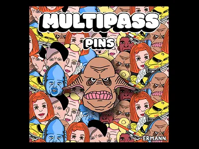MULTIPASS : Enamel Pin 6 adobe design ermann ermanngraphic fifth element graphic graphicdesign graphicdesigner illustration illustrator