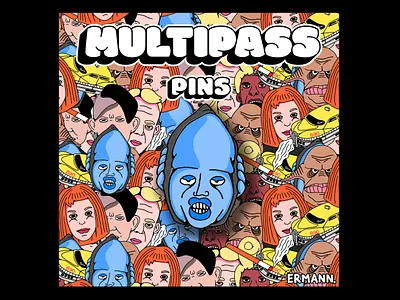 MULTIPASS : Enamel Pin 5 adobe design ermann ermanngraphic fifth element graphic graphicdesign graphicdesigner illustration illustrator