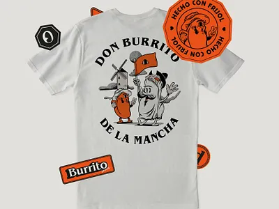 DON BURRITO DE LA MANCHA adobe bean book burrito design food illustration love procreate product design quijote t shirt tags typography