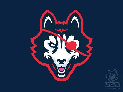 DangerHuskie Head design eye patch huskie husky illustrator logo logo design mascot vector