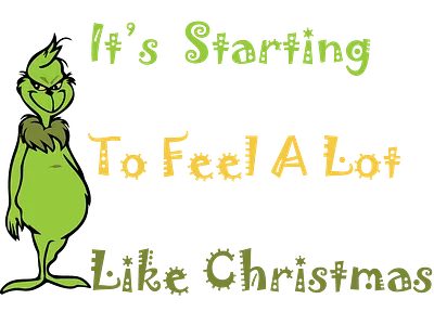 Grinch anime cartoon design green grinch movie typogaphy vector