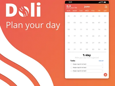 Calendar app - Doly app design flat minimal ui ux web